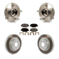 Transit Auto - Front Hub Bearing Assembly With Coated Disc Brake Rotors And Ceramic Pads Kit For 2016 Chevrolet Camaro LT with 3.6L 2.0L Without Brembo Calipers KBB-114777