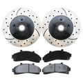 AutoShack Front Drilled Slotted Brake Rotors Black and Ceramic Pads Kit Driver and Passenger Side Replacement for Ford Explorer Ranger Mercury Mountaineer Mazda B4000 V6 SCD652-PR64031LR
