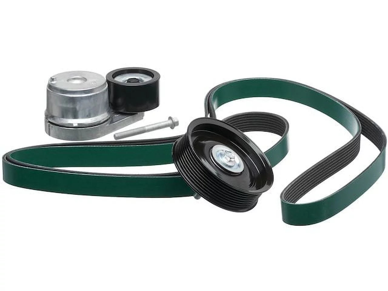 Serpentine Belt Drive Component Kit - Compatible with 2003 - 2010 Dodge Ram 3500 5.9L / 6.7L 6-Cylinder Turbo Diesel (with AC) 2004 2005 2006 2007 2008 2009