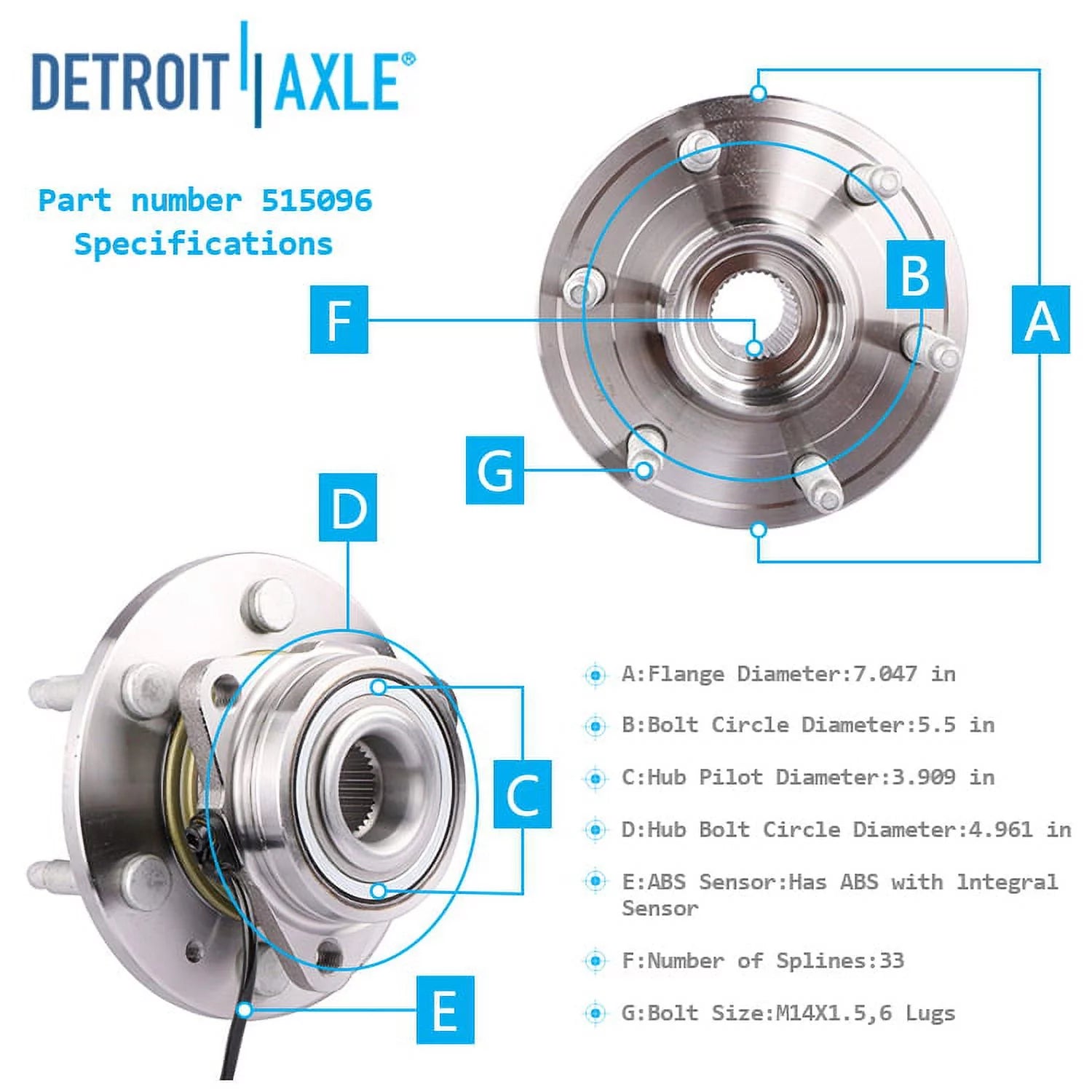 Detroit Axle - 16pc Front Wheel Hubs CV Axles Upper Control Arms Suspension Kit Replacement for Chevy Tahoe Fits select: 2011 ,2013 CHEVROLET SILVERADO K1500 LT