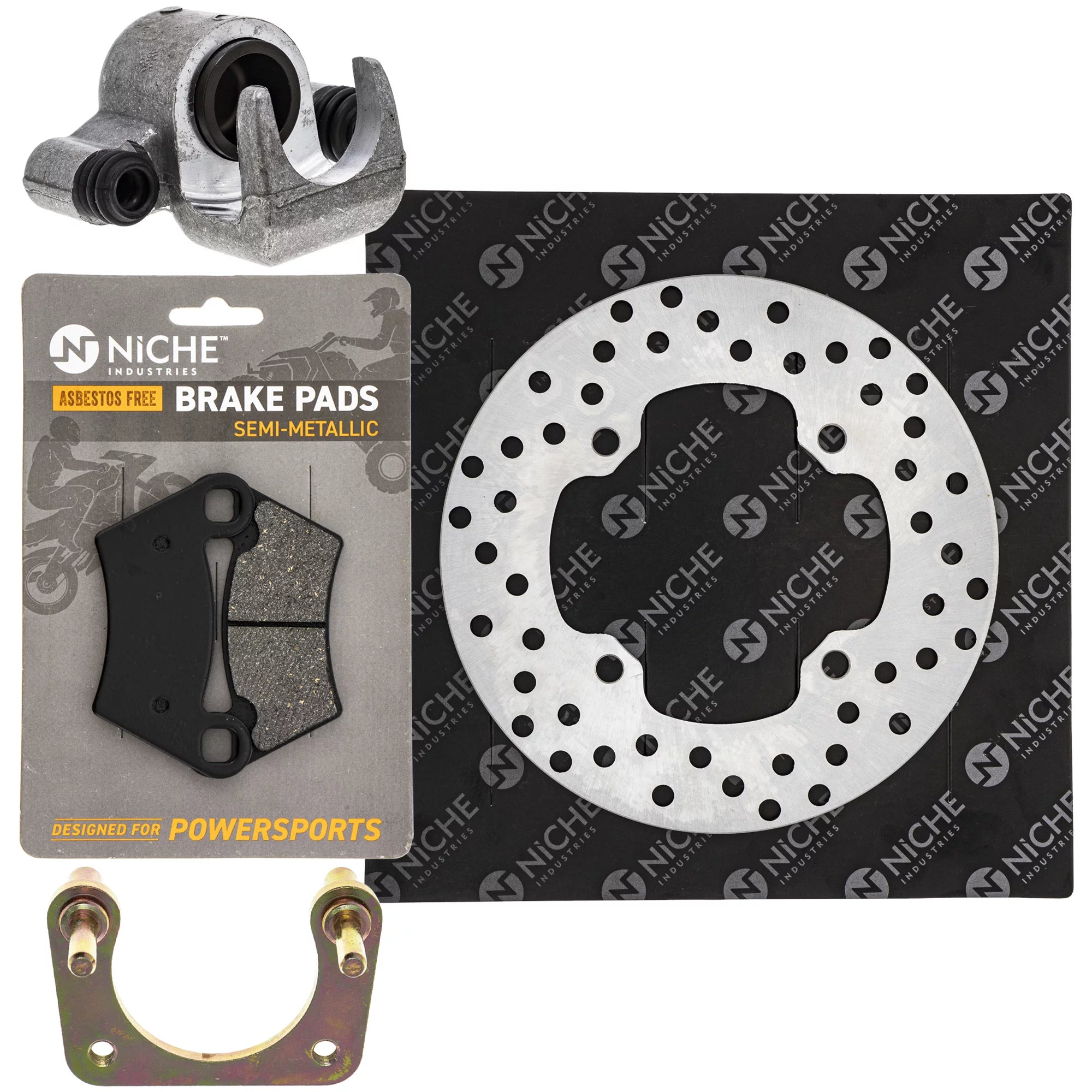 Niche Rear Left Brake Rotor Caliper Pad Kit for Polaris Ranger 400 5248250 MK1007891