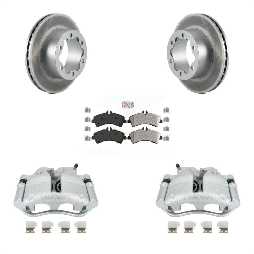 Transit Auto Rear Disc Brake Caliper Coated Rotors And Semi-Metallic Pads Kit For Sprinter 3500 Mercedes-Benz Dodge Freightliner KCG-101080N