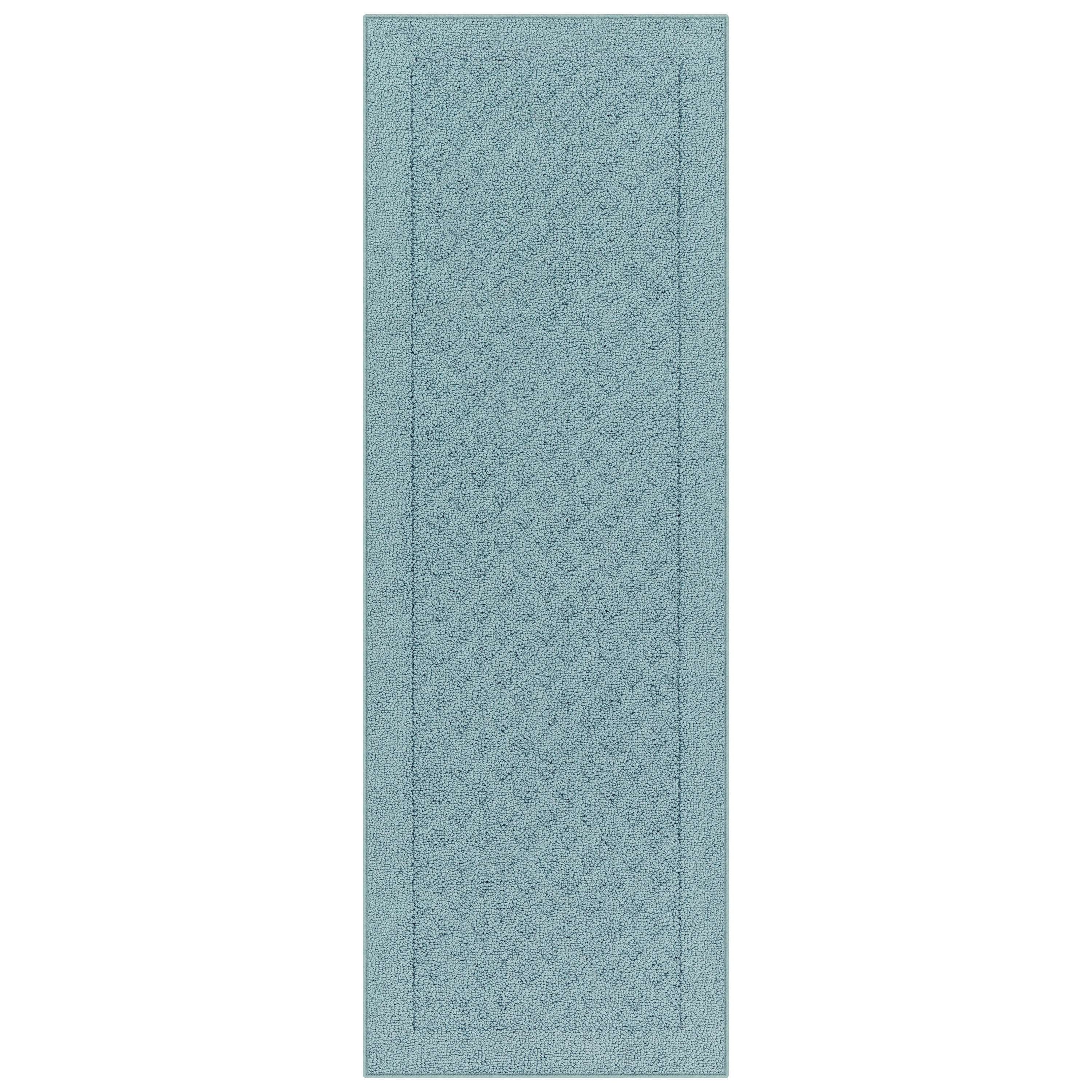 Mainstays Traditional Dylan Solid Olefin Blue Indoor Runner Rug, 1'9x5'