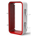Game Disc Tower with 18 Compartments, Game Storage Rack Holder, Space-Saving Universal Game Disc Tower with Large Capacity, 4 Game Controller Hook for Xbox PS4 PS5 Switch-Red White