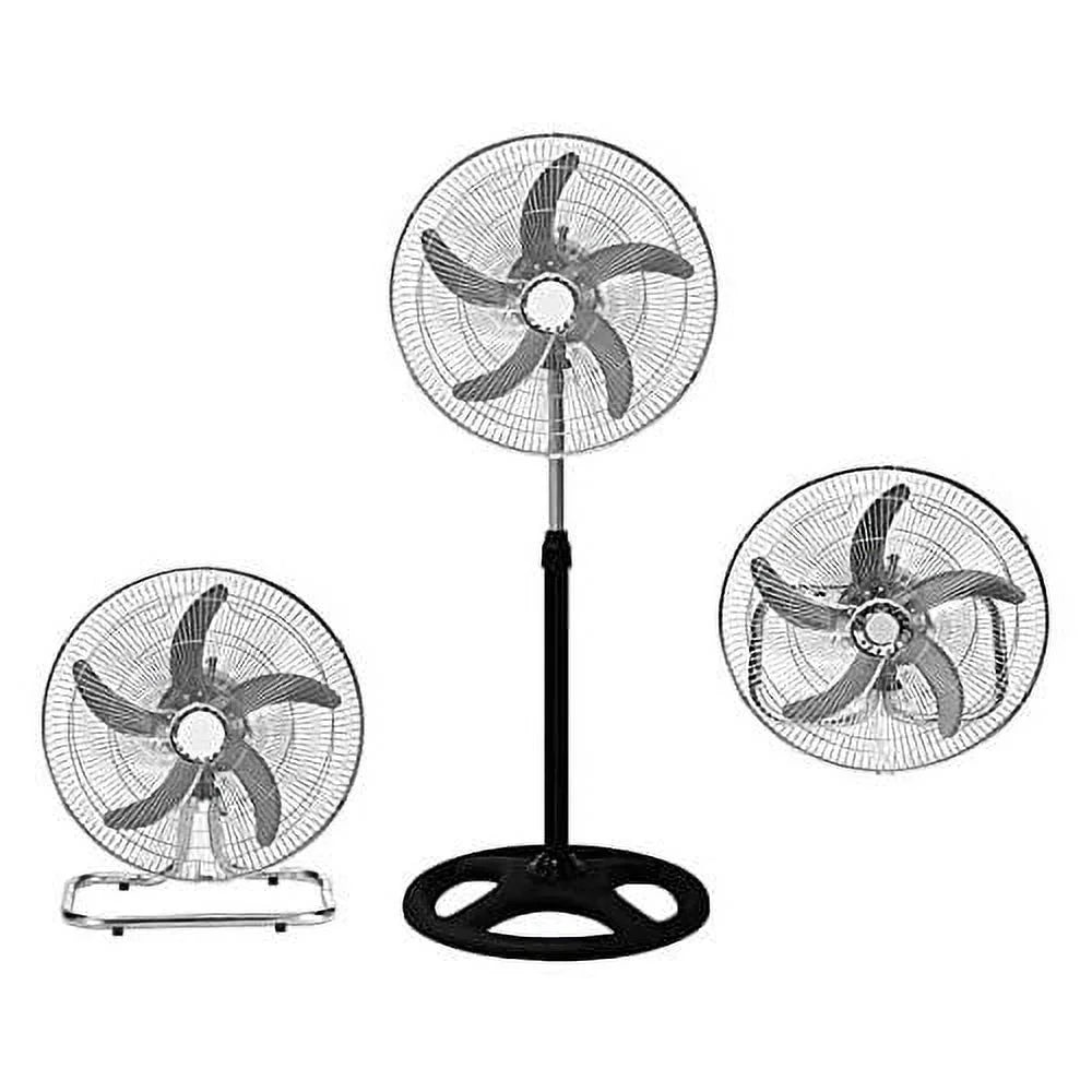 5 Blade 3 In 1 (Stand + Desk + Wall Fan) High Velocity 18 Inch Industrial Grade Floor Stand Mount Oscillating Blower Fan (5 Blade)
