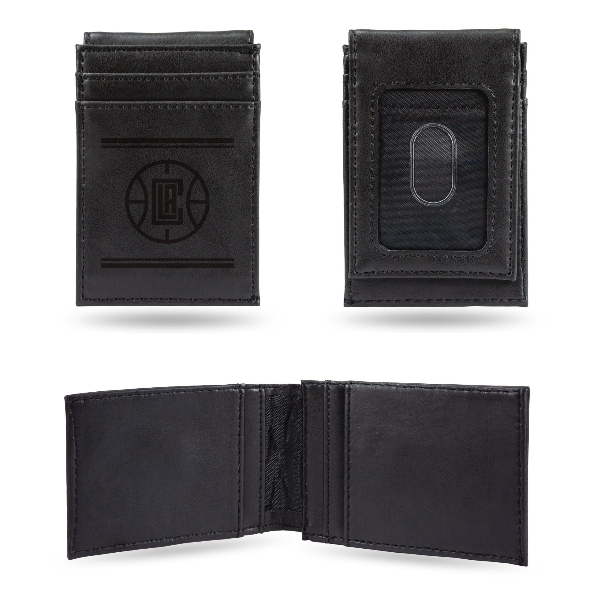Rico Industries Los Angeles  Basketball Laser Engraved Front Pocket Wallet - Compact/Comfortable/Slim