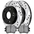 AutoShack Front Drilled Slotted Brake Rotors Black and Ceramic Pads Kit Driver and Passenger Side Replacement for Mercedes SLK300 C320 C240 CLK320 2006-2007 C280 C350 2006-2008 SLK280 2006-2009 CLK350
