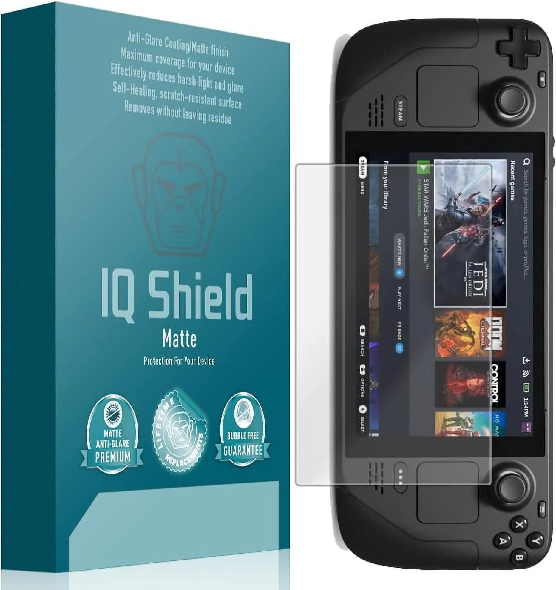 Matte Screen Protector Compatible With Steam Deck OLED (2023) / Steam Deck (7Inch) (2021 & 2022) (2-Pack) Anti-Glare Anti-Bubble TPU Film