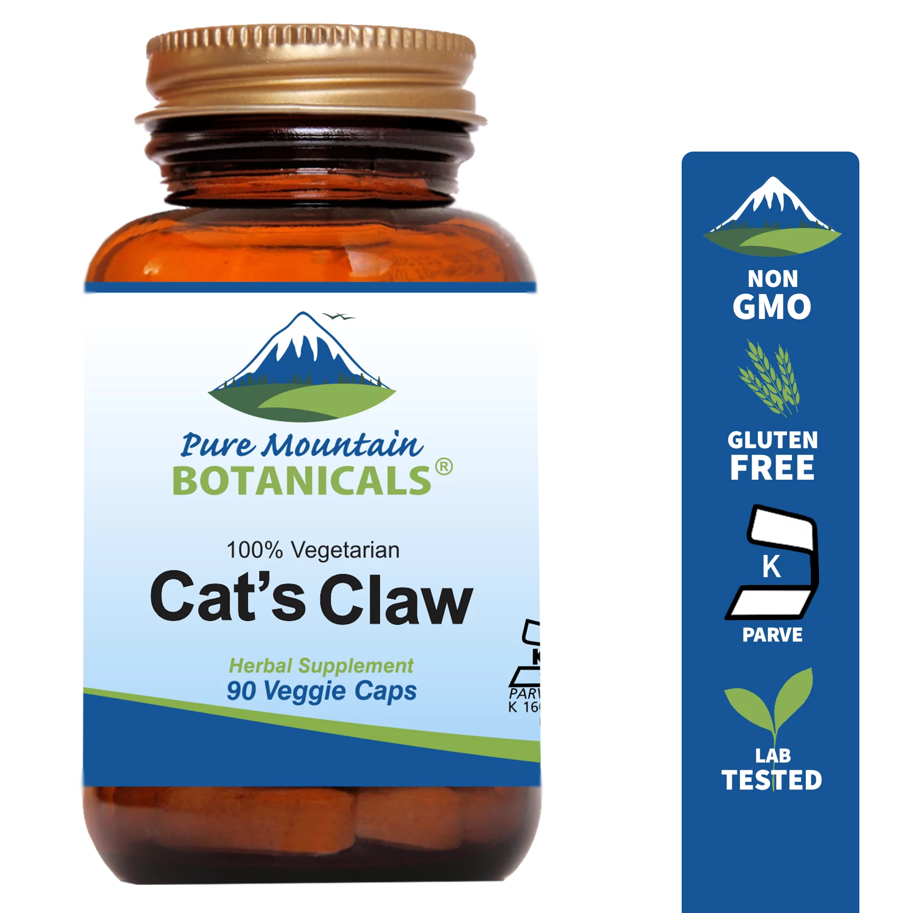 Cats Claw Capsules - 90 Kosher Vegan Caps with 1000mg Peruvian Cats Claw Uncaria Tomentosa Herb