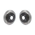Rear Coated Drilled Slotted Disc Brake Rotors Pair For Hyundai Accent Kia Rio KD-100414
