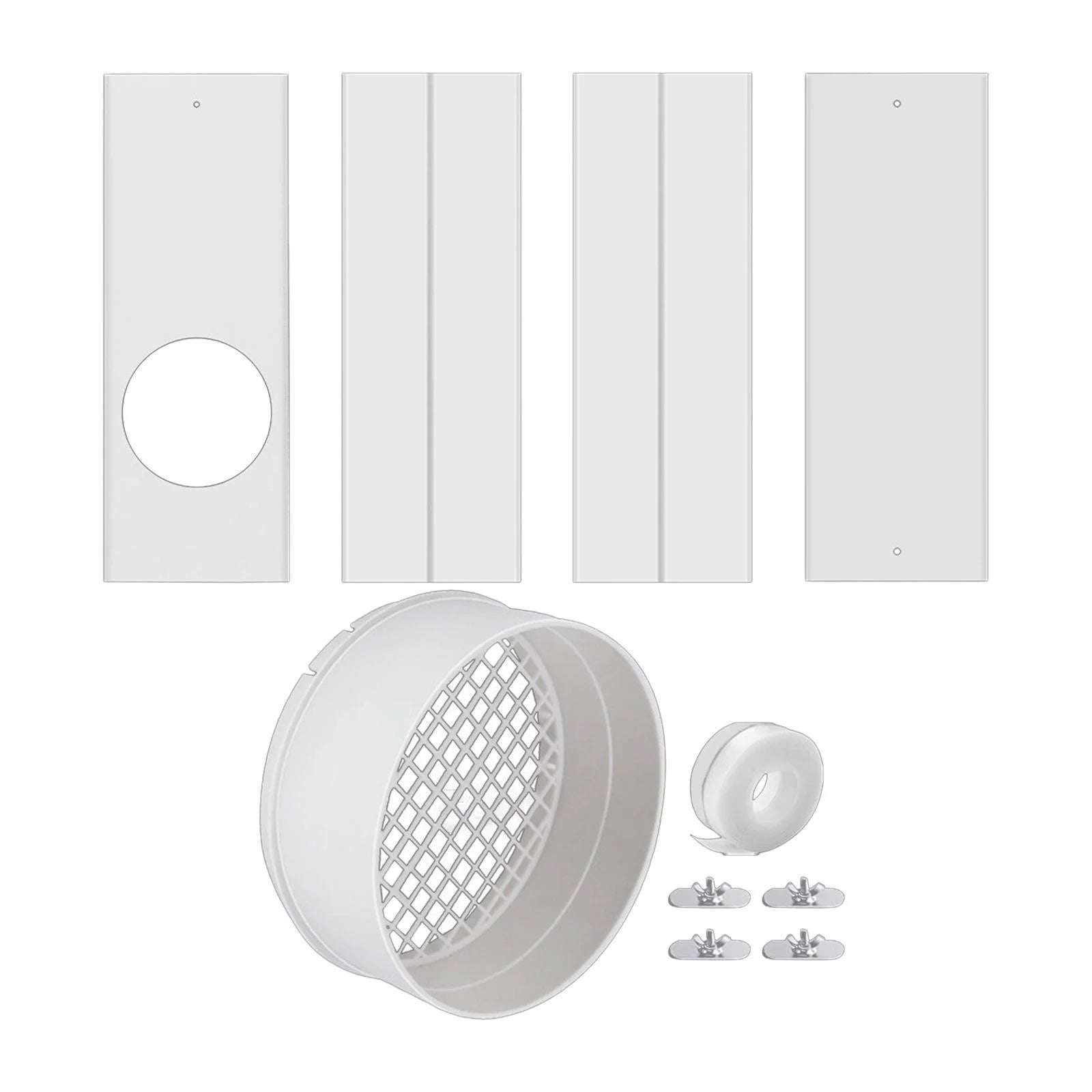 kowaku Air Conditioner Vent Kits, Vertical Window Unit, Portable Air Conditioner Accessories Plate for Sliding Windows and Doors 6inch 10Pcs