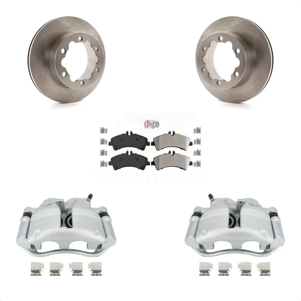 Transit Auto Rear Disc Brake Caliper Rotors And Semi-Metallic Pads Kit For Sprinter 3500 Mercedes-Benz Dodge Freightliner KC8-100874N