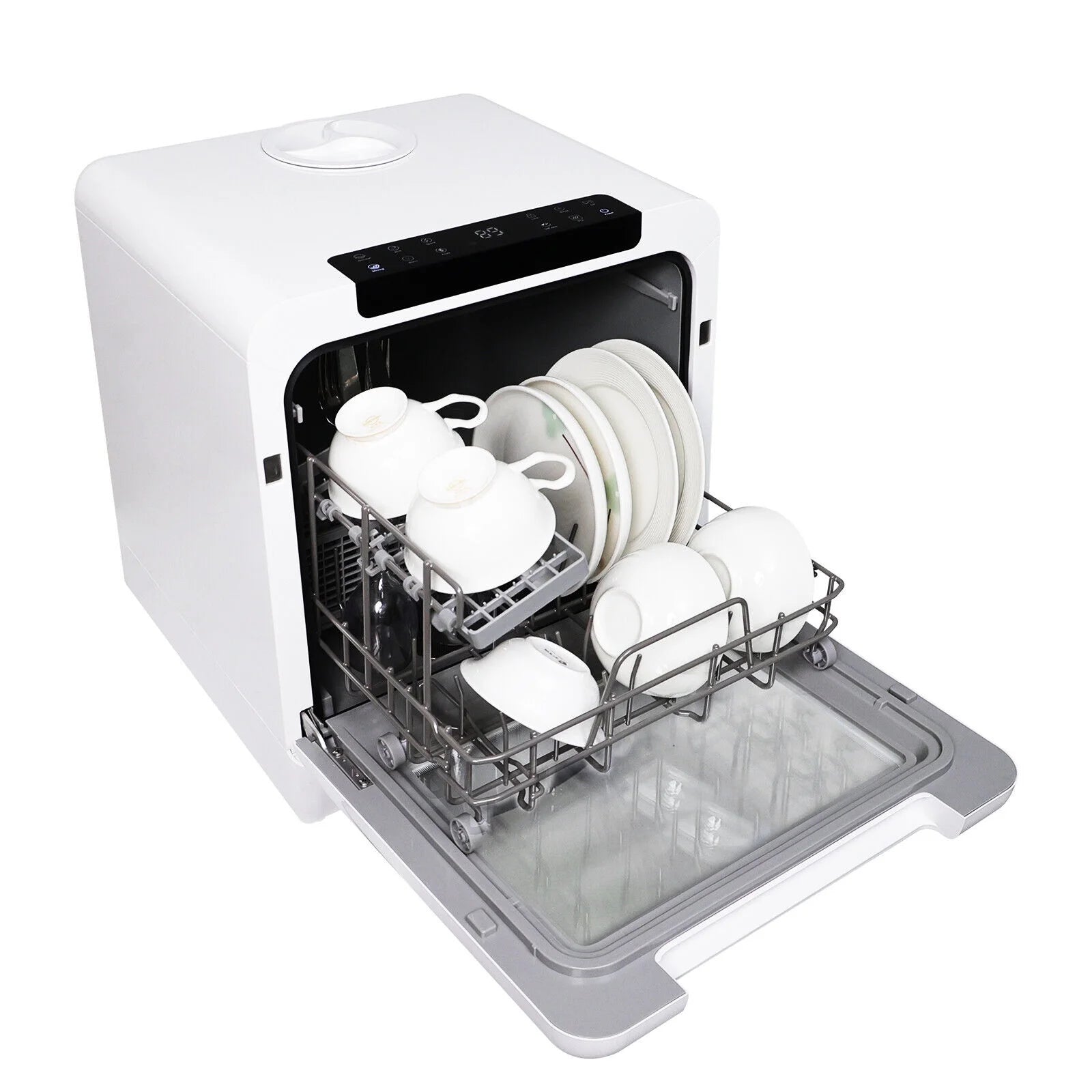ELECWISH 18in Dishwasher Portable Dishwasher with/ Water Tank Leak-Proof Dry Countertop Dish Washing Machine with Water Tank Air Dry Leak-Proof
