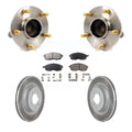 Transit Auto - Front Hub Bearing Assembly With Coated Disc Brake Rotors And Semi-Metallic Pads Kit For Infiniti G35 Nissan 350Z INFINITI Without Brembo Brakes KBB-103628