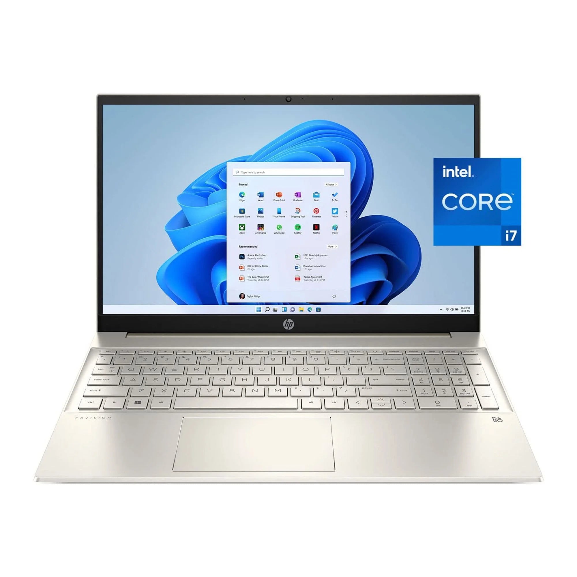 HP Pavilion 15 2021-15.6 FHD Touch Intel Iris Xe Graphics - Intel Core i7-1165G7 4 Cores - 8GB DDR4 512GB NVMe SSD - Numeric Keypad Wi-Fi 6 Bluetooth 5 - Win11 Pro TLG 32GB USB - Lunar Gold