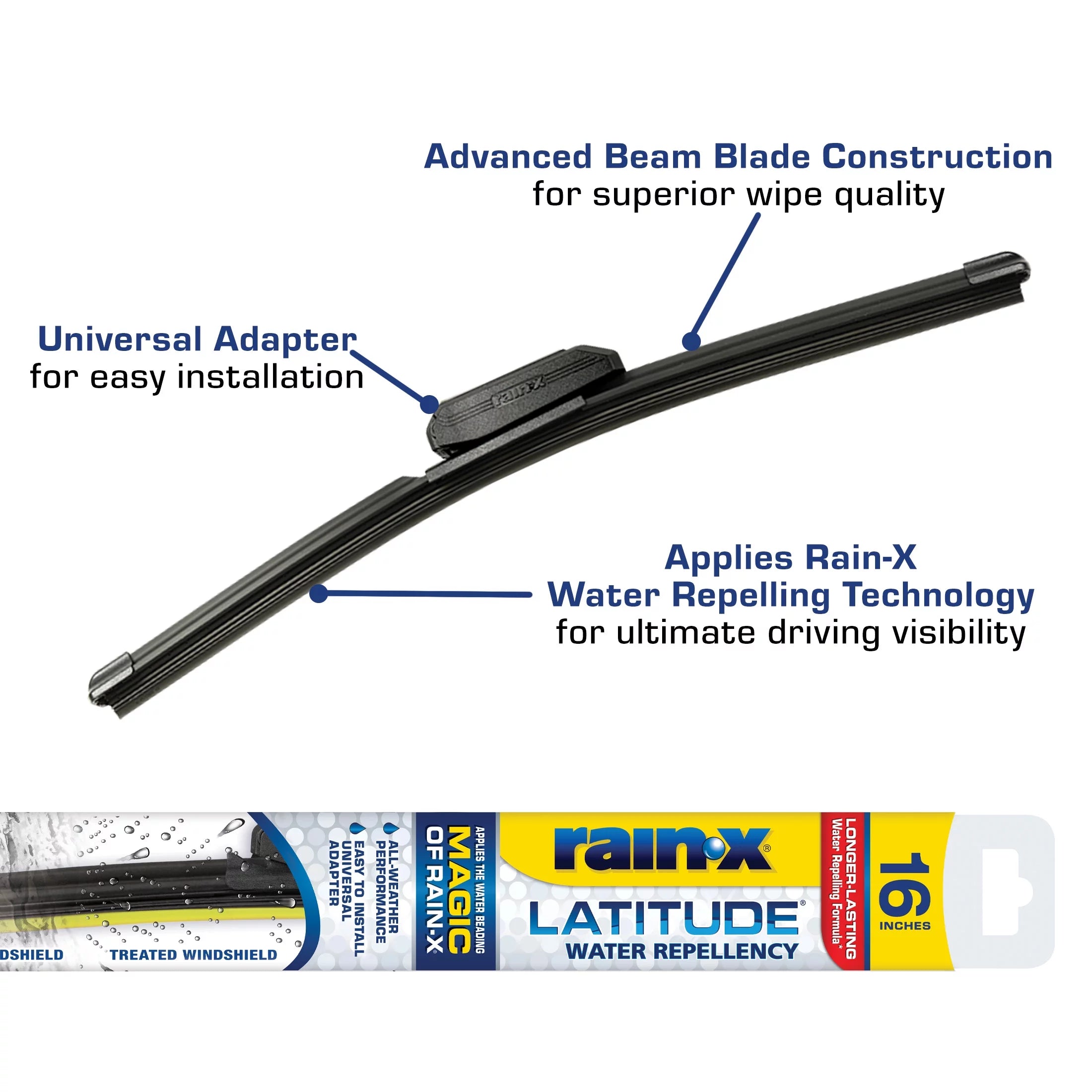 Rain-X Latitude Water Repellency 16 2-in-1 Windshield Wiper Blade