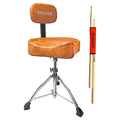 5 Core Drum Throne with Backrest Airlift Chair Height Adjustable Motorcycle Style Heavy Duty Drum Seat with Backrest; Drum Stools with Back Rest for Drummer Adults DS CH BR REST