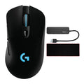 Logitech G703 LIGHTSPEED Wireless Gaming Mouse Bundle with Extended Mouse Pad and 4-Port 3.0 USB Hub