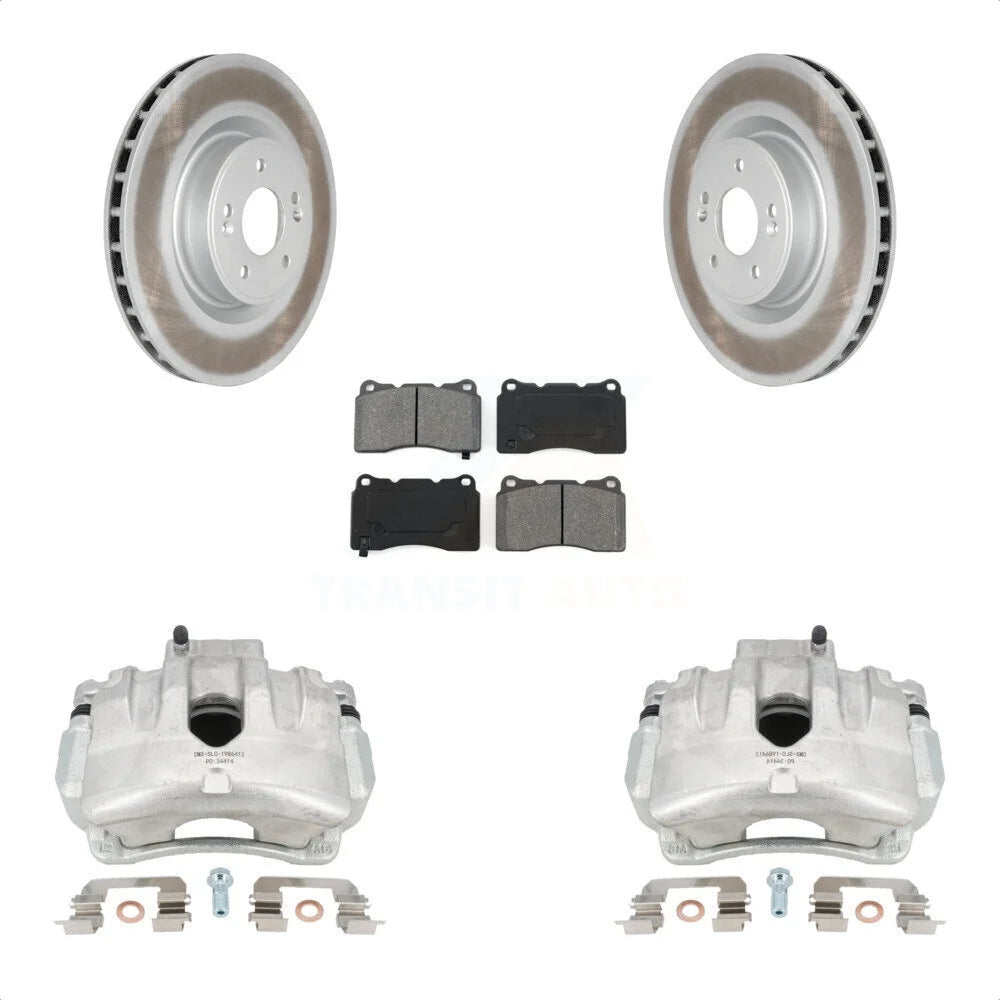 Transit Auto Front Disc Brake Caliper Coated Rotors And Semi-Metallic Pads Kit For Hyundai Genesis Coupe With Single Piston Calipers KCG-100583S