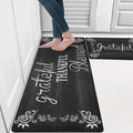 MeyJey Anti Fatigue Kitchen Rugs and Mats, 2 PCS Non-Slip Indoor Waterproof Runner Carpet, Black