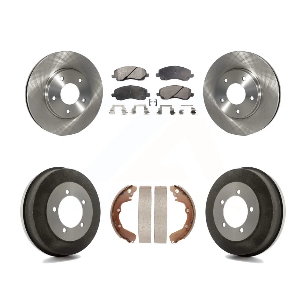 Transit Auto - Front Rear Disc Brake Rotors Ceramic Pads And Drum Kit For Chrysler Sebring Mitsubishi Dodge Stratus Eclipse Galant K8T-103654