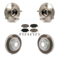 Transit Auto - Front Hub Bearing Assembly With Coated Disc Brake Rotors And Ceramic Pads Kit For 2016 Chevrolet Camaro LT with 3.6L 2.0L Without Brembo Calipers KBB-121482