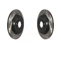 Rear Coated Drilled Slotted Disc Brake Rotors Pair For Ford Explorer Edge Taurus Flex Lincoln Five Hundred MKX Freestyle Mercury MKS Montego MKT X Sable KD-100121