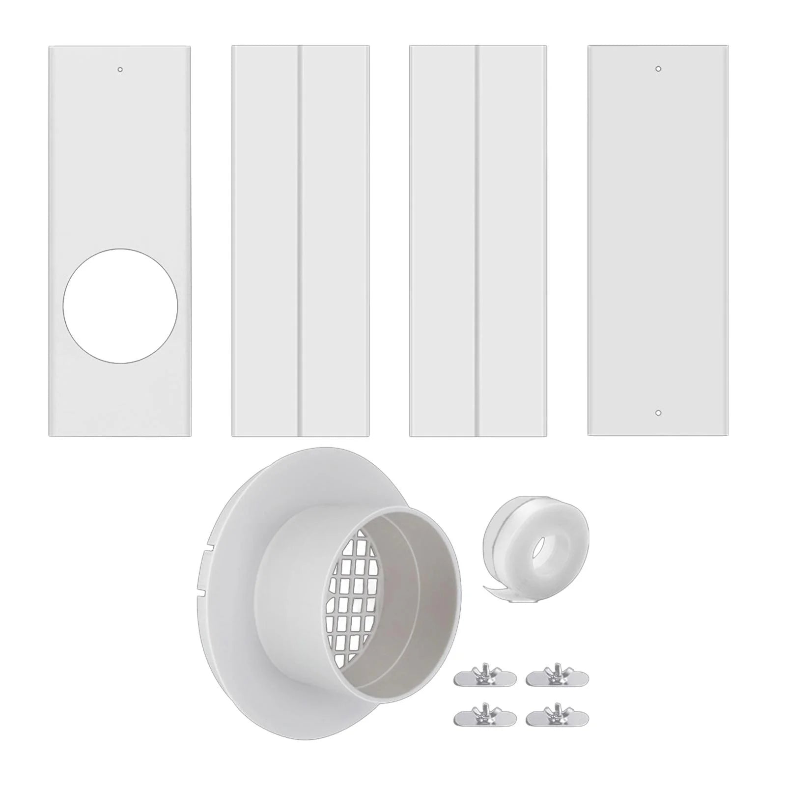 Tongina Air Conditioner Vent Kits, Vertical Window Unit, Portable Air Conditioner Accessories Plate for Sliding Windows and Doors 4inch 10Pcs