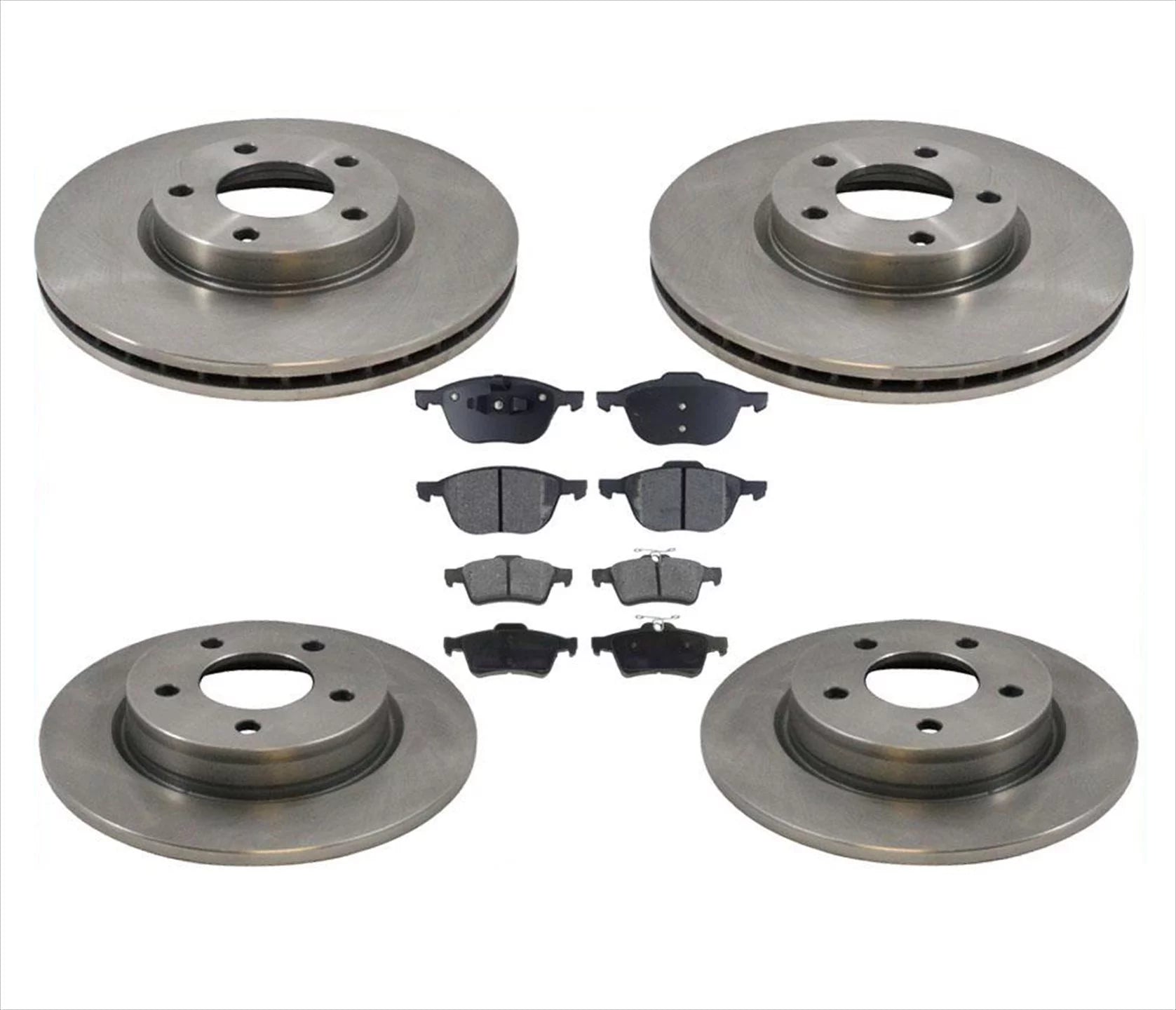 Fits For 04-13 Mazda 3 2.3L 2.5L Only Front & Rear Brake Rotors & Ceramic Pads