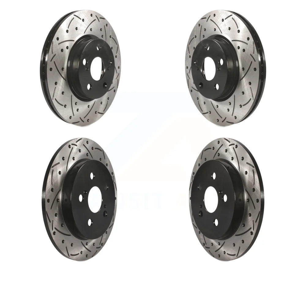 Front Rear Coated Drilled Slotted Disc Brake Rotors Kit For Toyota Corolla Matrix Pontiac Vibe KD-100306