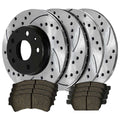 AutoShack Front and Rear Drilled Slotted Brake Rotors Black and Ceramic Pads Kit Replacement for 2006 2007 2008 2009 2010 2011 2012 2013 Mazda 6 2.3L 2.5L 3.0L 3.7L V6 FWD