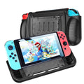 SOATUTO Case Cover Compatible for Nintendo Switch,Shockproof Anti-Scratch Anti-Drop Protective Case Cover with Stand and Game Storage Case for Nintendo Switch(Black/Gray)