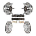 Transit Auto - Front Hub Bearing Assembly With Coated Disc Brake Rotors And Ceramic Pads Kit For 2015 Ford Mustang V6 Brembo Brakes KBB-126273