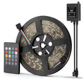 SUPERNIGHT 16.4ft 300LEDs Black PCB RGB Flexible 5M 60Leds/m SMD 5050 LED Strip Light Non-Waterproof + 4-Pin 20Keys Music IR Remote