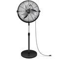 Dcenta Simple Deluxe 18 Inch Pedestal Standing Fan, High Velocity, Heavy Duty Metal For Industrial, Commercial, Residential, Greenhouse Use, Black