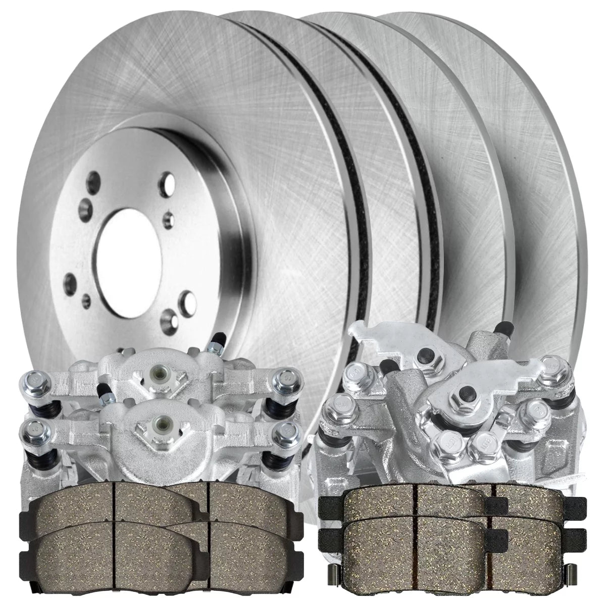 AutoShack Front and Rear Brake Calipers Ceramic Pads Rotors Kit Replacement for 2008-2009 Honda Accord 2009-2010 Acura TSX 2.4L 3.5L V6 FWD