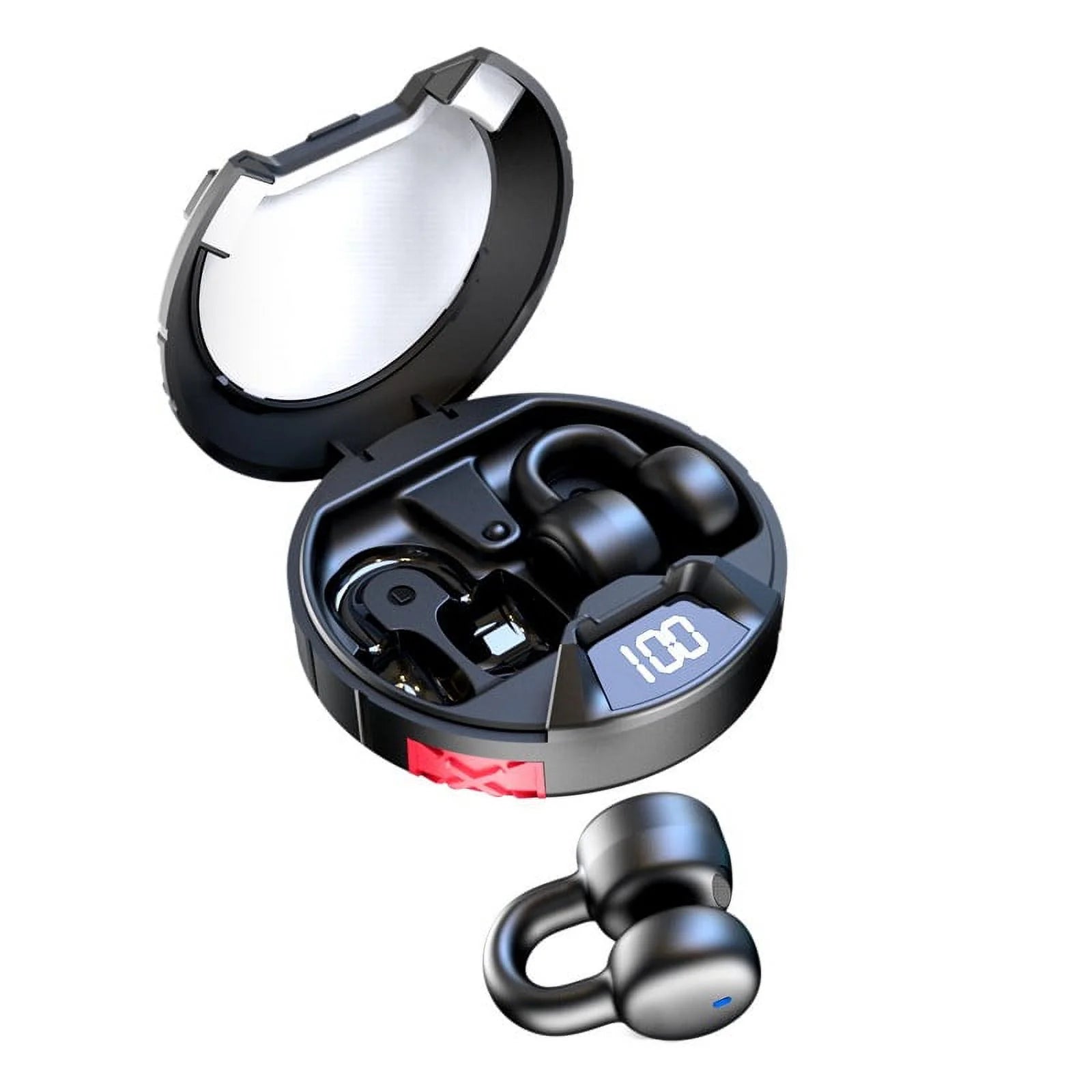 Bluetooth Earphones,Headphones,Wireless Earbuds,Noise Cancelling,Clip On Ear Auto Connect Wireless 5.3 Low Latency Gaming Bluetooth Headset Digital Display Touch Type-c.