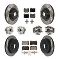 Transit Auto - Front Rear Hub Bearings Assembly Coated Disc Brake Rotors And Semi-Metallic Pads Kit (10Pc) For 2019 Toyota 86 TRD Special Edition Without Brembo Brakes KBB-115732