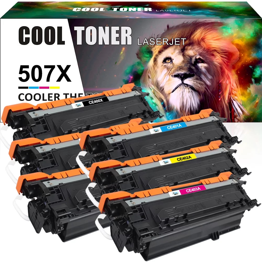 Cool Toner Compatible Toner Replacement for HP 507X CE400X CE401A CE402A CE403A High Yield (3 * Black, Cyan, Magenta, Yellow, 6-Pack)