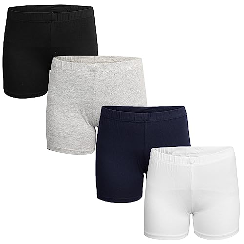Girls Cotton Cartwheel Shorts - 4 Pack