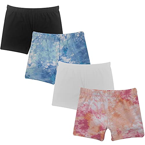 Girls Cotton Cartwheel Shorts - 4 Pack
