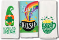 Serafina Home St. Patrick's Day Green Kitchen Dish Towels Set, 3Pc.: Top O' The Morning with A Wee Bit of Irish Luck