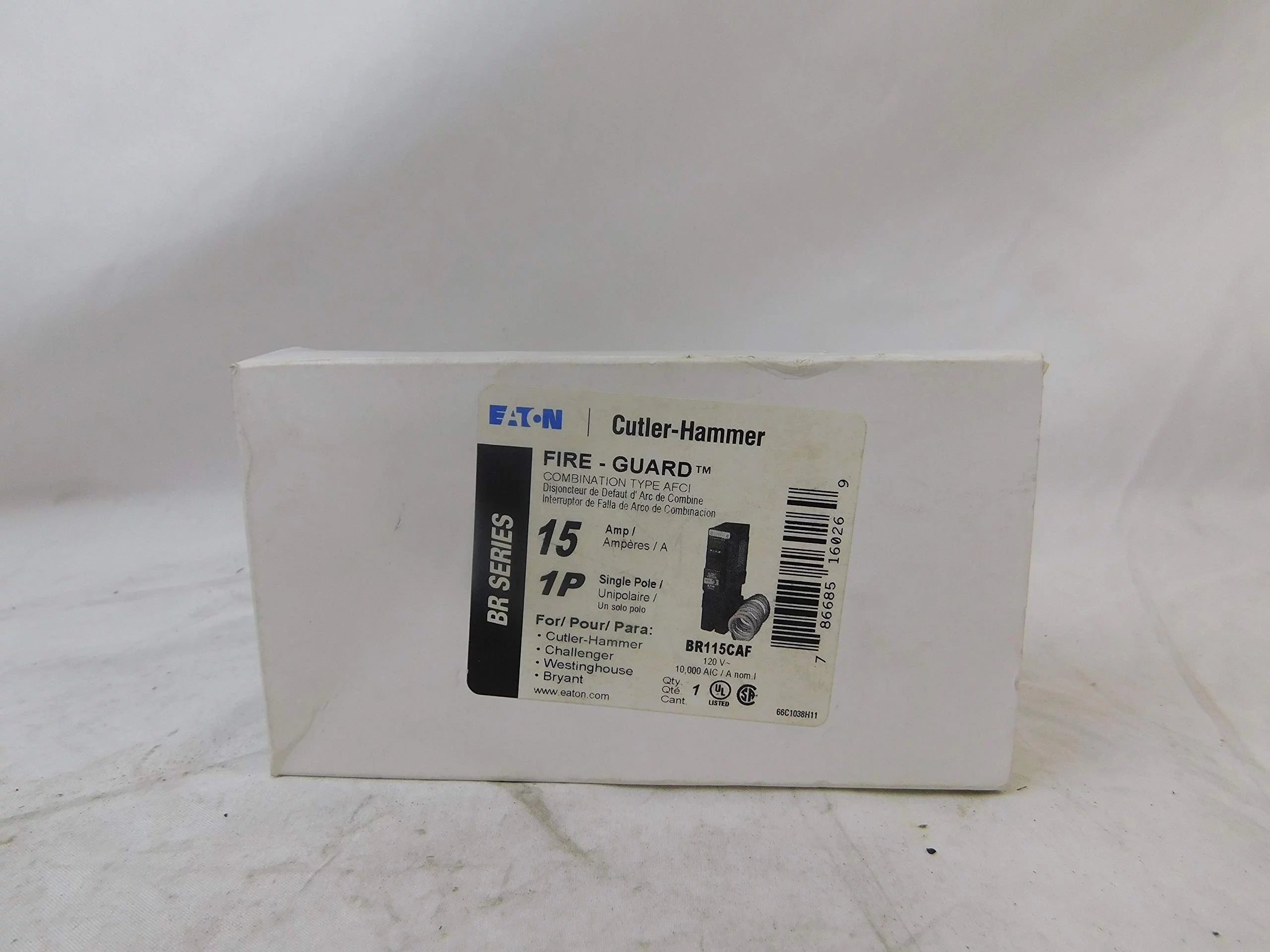 Eaton BRCAF115 Br Series Fireguard Combination Type Afci Breakers 15 Amps 1 Pole