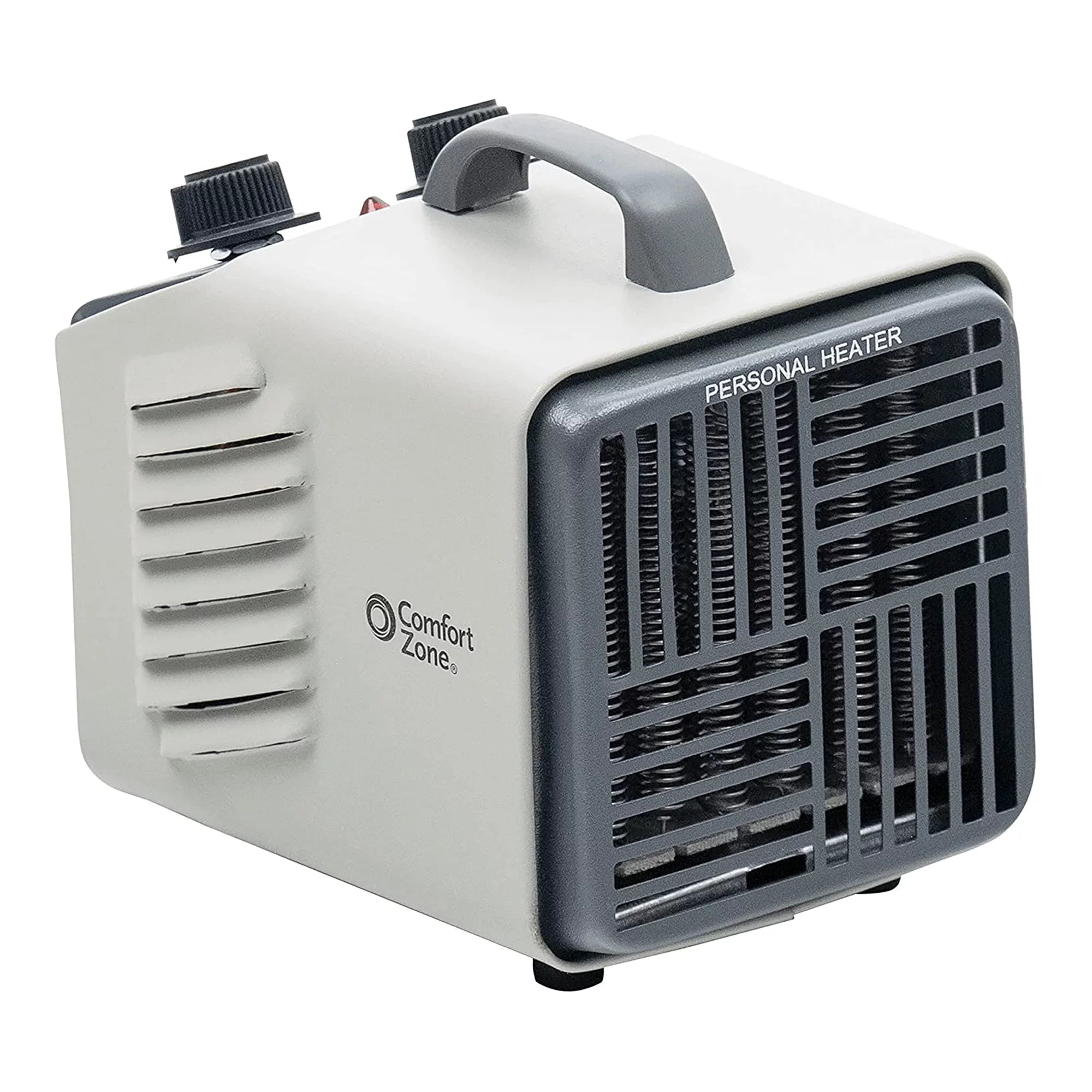 Comfort Zone Compact Portable Powerful Personal Utility Space Heater Fan, Gray