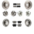 Transit Auto - Front Rear Hub Bearings Assembly Disc Brake Rotors And Semi-Metallic Pads Kit (10Pc) For 2020 Dodge Challenger GT with AWD With Brembo Brakes KBB-117002