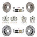 Transit Auto Front Rear Disc Brake Caliper Rotors And Ceramic Pads Kit (10Pc) For 2012-2016 Hyundai Accent KC8-102306N