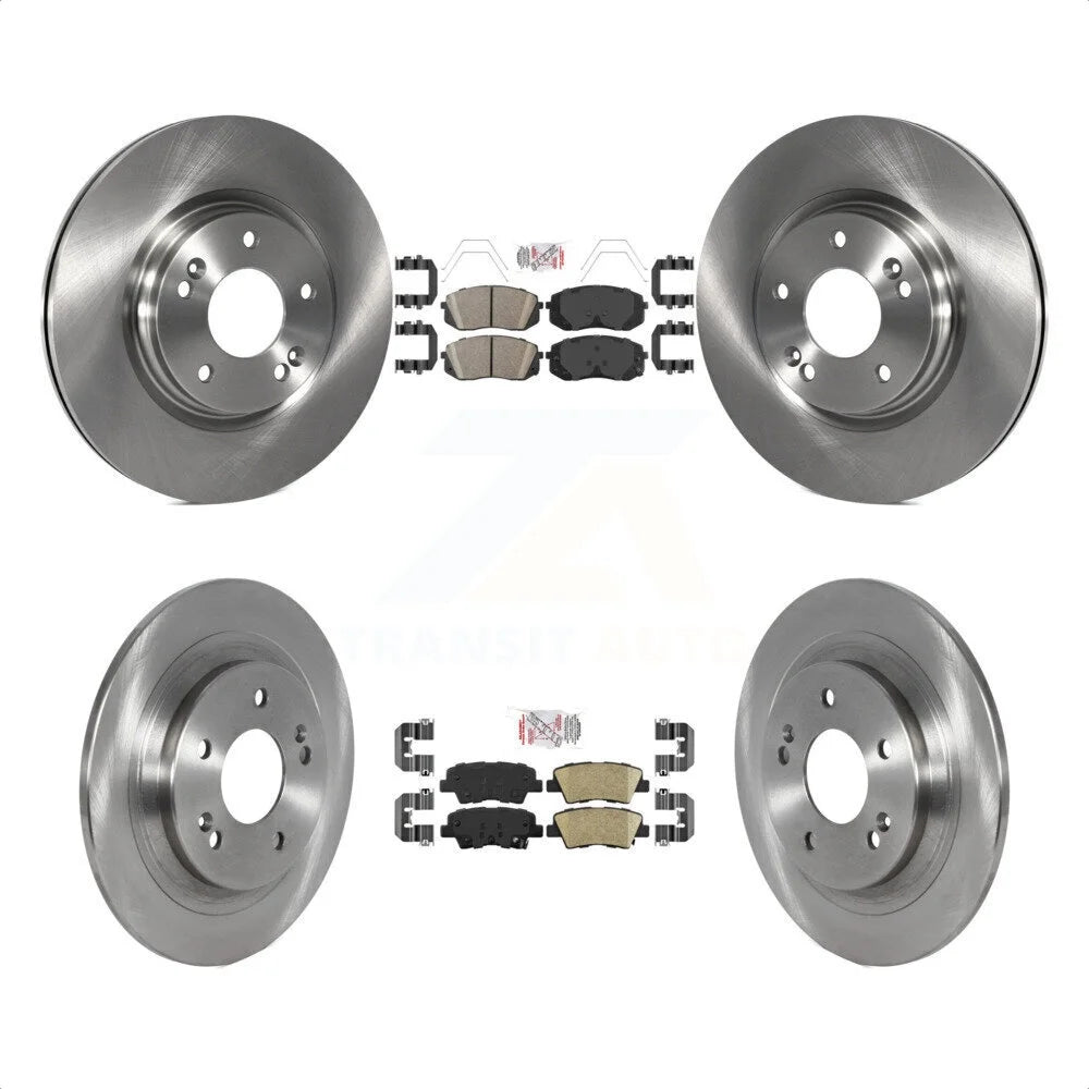 Transit Auto - Front Rear Ceramic Pads And Disc Brake Rotors Kit For 2022 Hyundai Kona AWD With Electric Parking K8A-106498