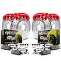 Power Stop Front and Rear Z26 Street Warrior Brake Pad Rotor and Caliper Kit KC2260B-26 Fits 2009 Audi A3