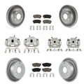 Transit Auto Front Rear Disc Brake Caliper Coated Rotors And Ceramic Pads Kit (10Pc) For Hyundai Accent Kia Rio Rio5 KCG-100923C