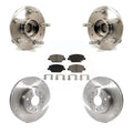 Transit Auto - Front Hub Bearing Assembly With Disc Brake Rotors And Ceramic Pads Kit For 2016 Chevrolet Camaro LT with 3.6L 2.0L Without Brembo Calipers KBB-122445